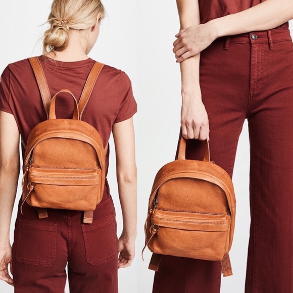 Madewell Handbags - Madewell Mini Leather Lorimer Brown Tan Backpack